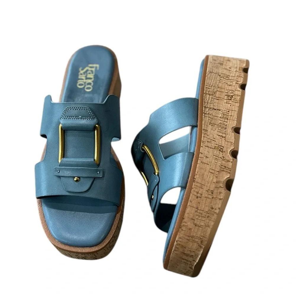 NEW Franco Sarto Hesta Wedge Sandal Denim